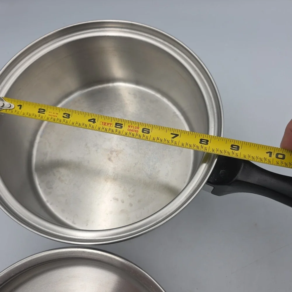 Chef's Ware Townecraft 2.5qt Saucepan w Lid Multi-Core T-304 Stainless USA Vtg